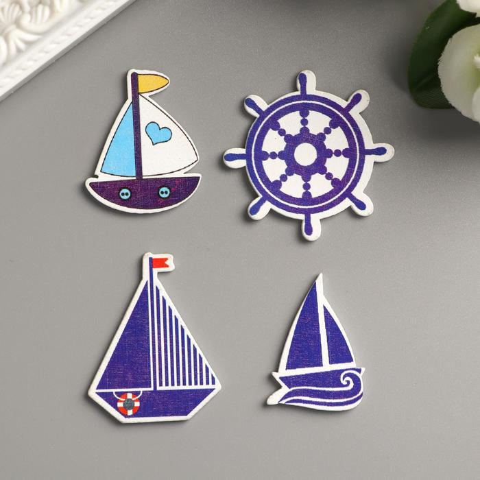 Декор для творчества дерево "Морской" (набор 10 шт) 3,3х3,3 см