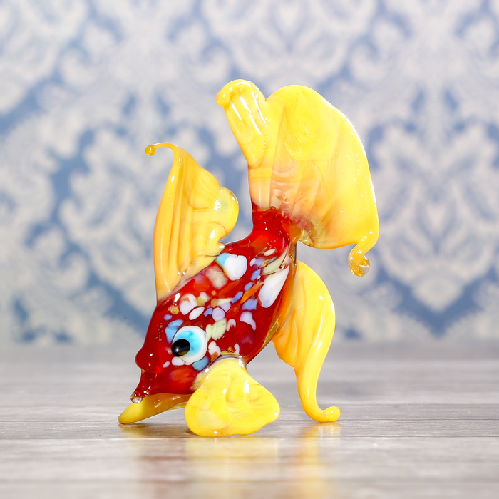 Сувенир стекло средняя фигурка  "Рыба" 5х5х2 см МИКС