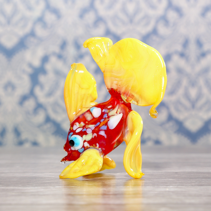 Сувенир стекло средняя фигурка "Рыба" 5х5х2 см МИКС