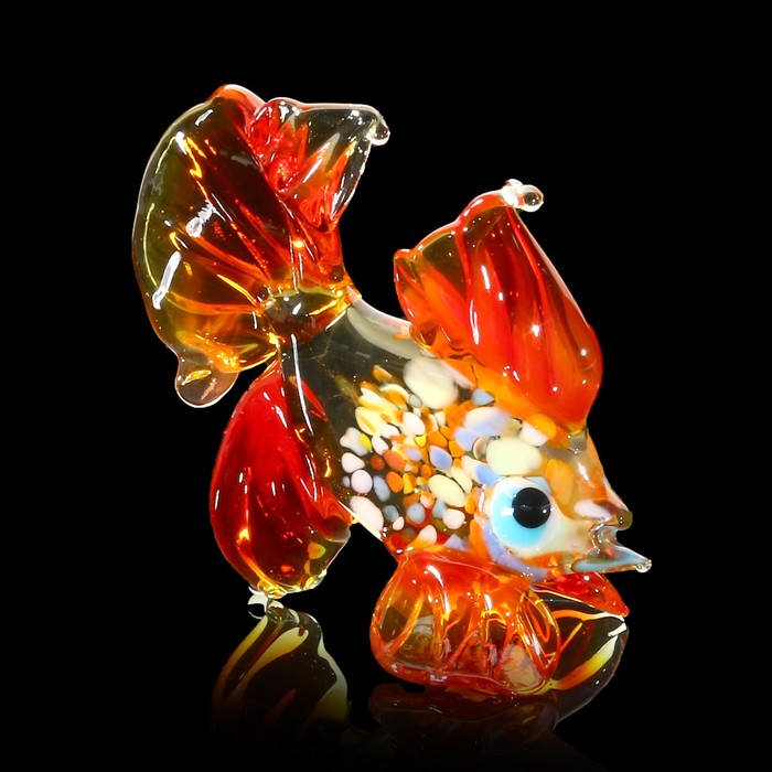 Сувенир стекло средняя фигурка "Рыба" 5х5х2 см МИКС