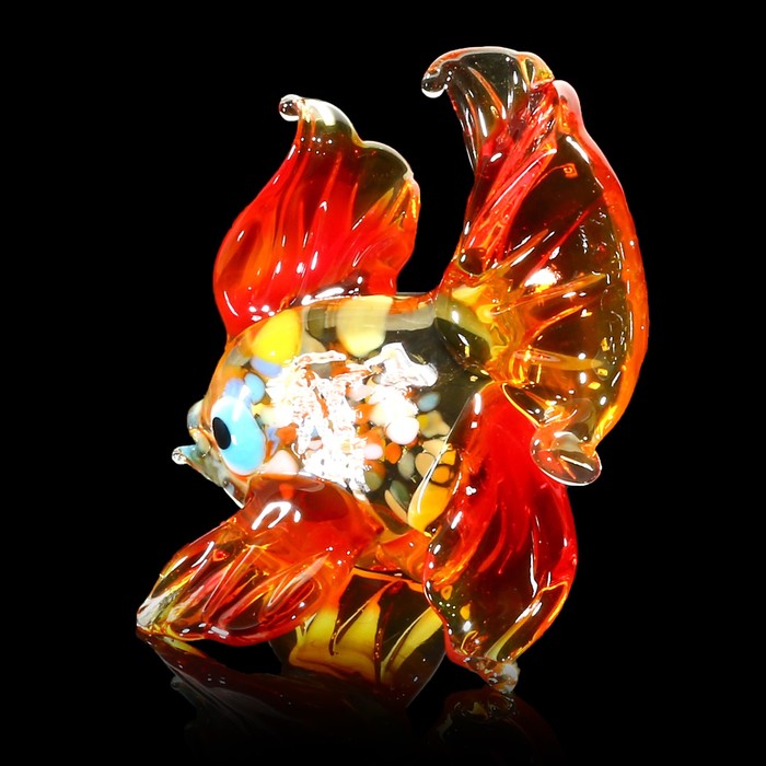 Сувенир стекло средняя фигурка "Рыба" 5х5х2 см МИКС