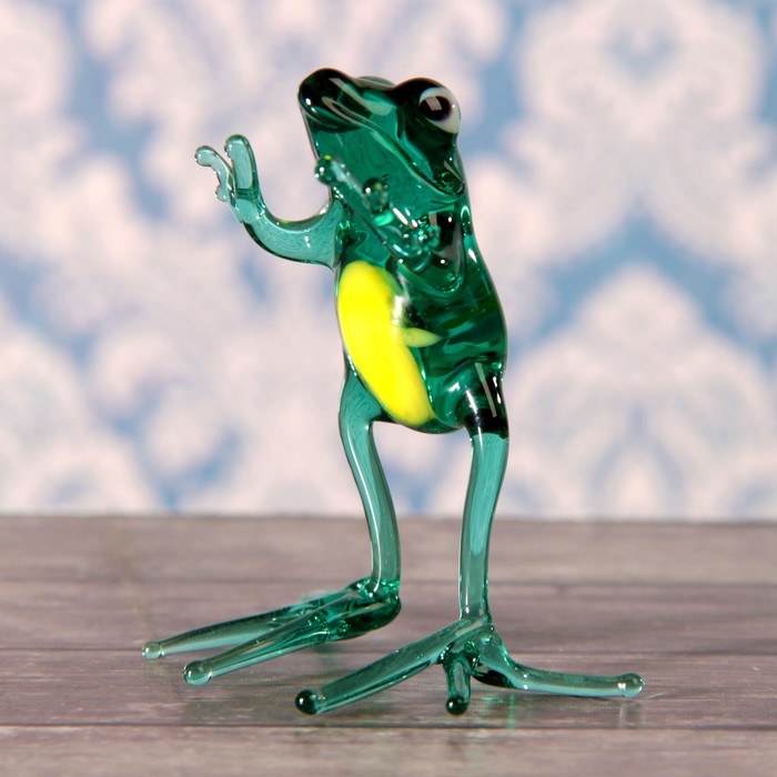 Сувенир стекло средняя фигурка  "Лягушка"