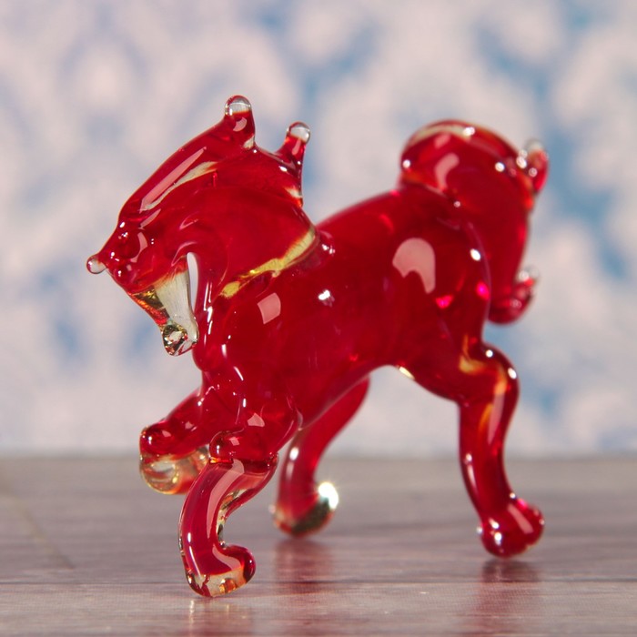 Сувенир стекло средняя фигурка "Конь" 6х3,5х2,5 см МИКС