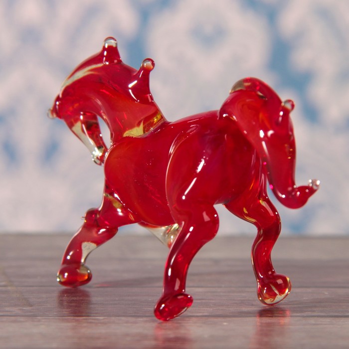 Сувенир стекло средняя фигурка "Конь" 6х3,5х2,5 см МИКС