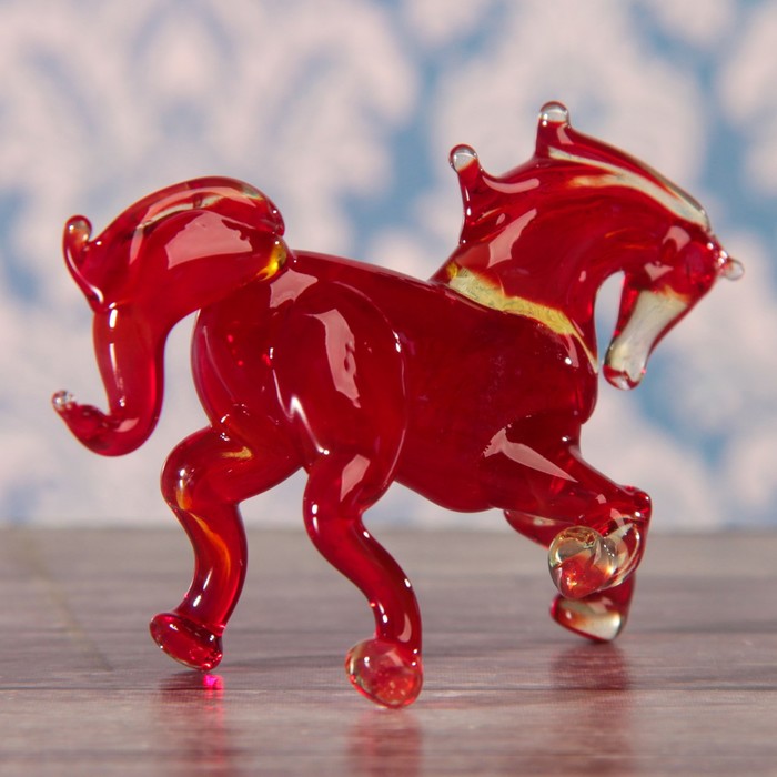 Сувенир стекло средняя фигурка "Конь" 6х3,5х2,5 см МИКС