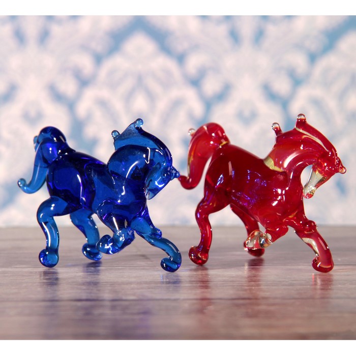 Сувенир стекло средняя фигурка "Конь" 6х3,5х2,5 см МИКС