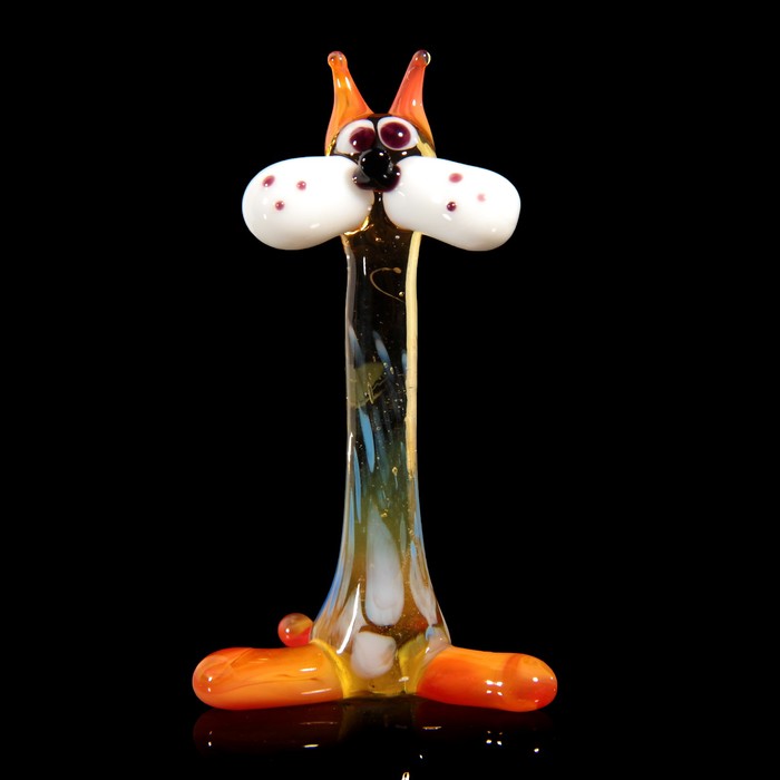 Сувенир стекло средняя фигурка "Кот" 7х4х3 см МИКС