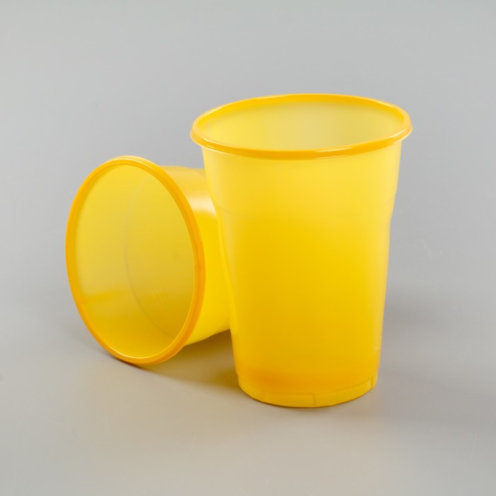 Стакан одноразовый 200 мл "МОПС", цвет желтый