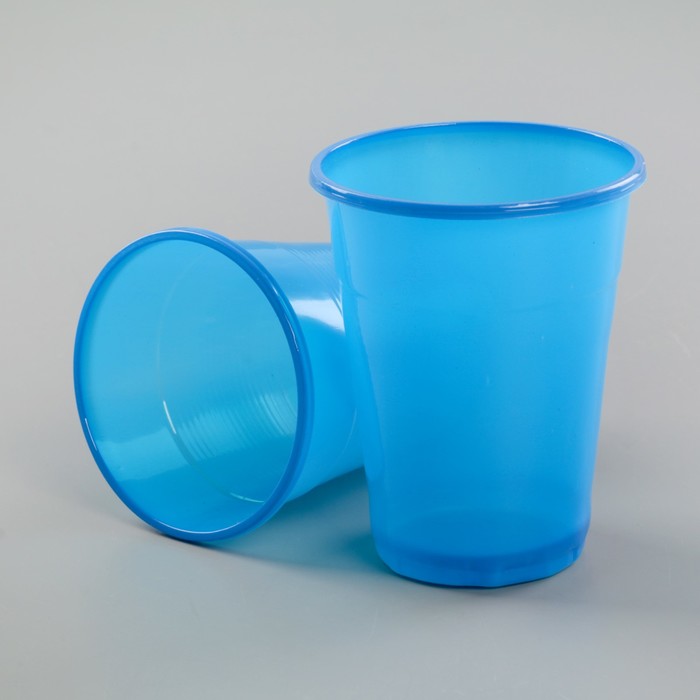 Стакан одноразовый 200 мл "МОПС", цвет синий