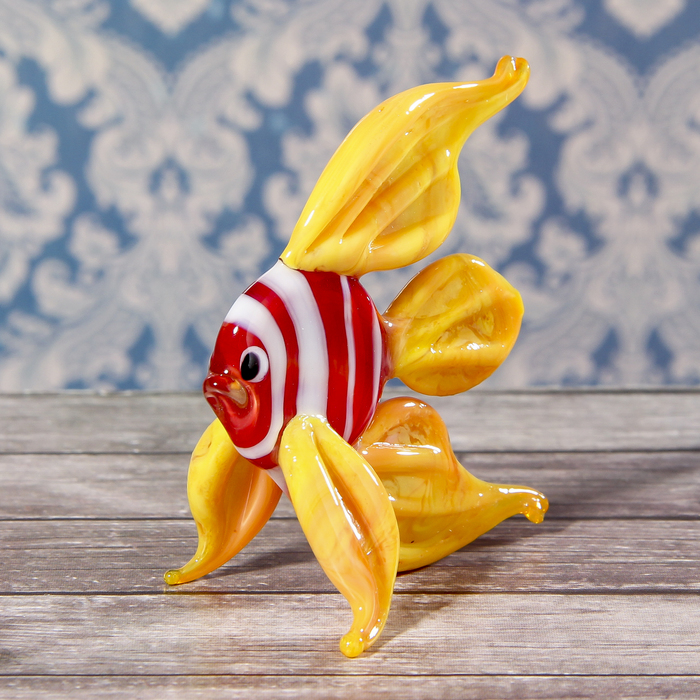 Сувенир стекло средняя фигурка  "Рыба 2" 5х5,5х3 см МИКС