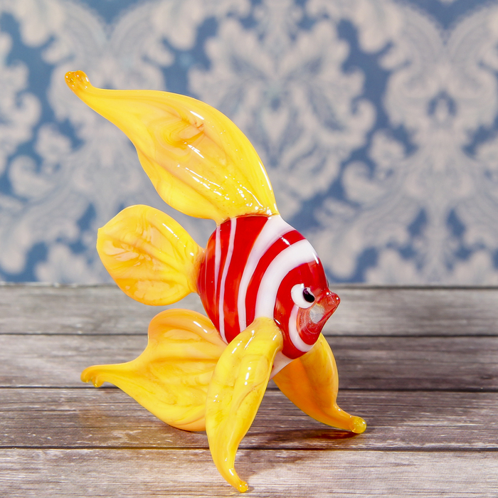 Сувенир стекло средняя фигурка "Рыба 2" 5х5,5х3 см МИКС