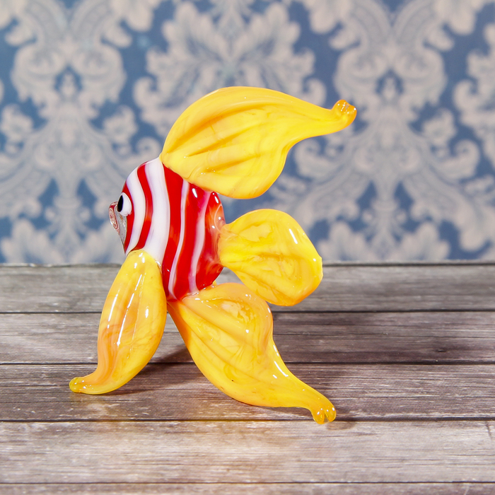 Сувенир стекло средняя фигурка "Рыба 2" 5х5,5х3 см МИКС