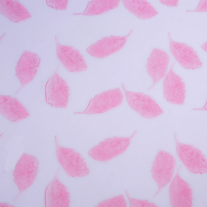 Пленка "Перья", розовая, 0,7 х 7 м, 40 мкм