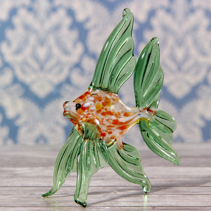 Сувенир стекло средняя фигурка "Рыба 5" 8х5х3 см МИКС