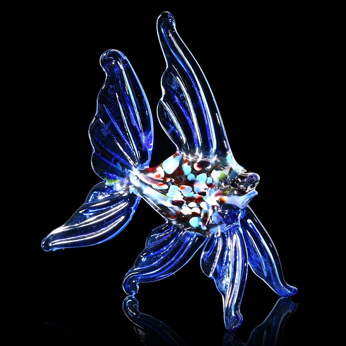 Сувенир стекло средняя фигурка "Рыба 5" 8х5х3 см МИКС