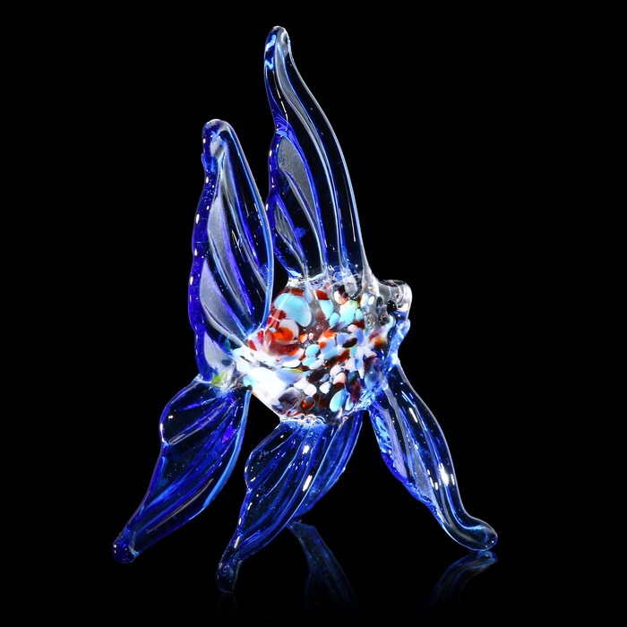 Сувенир стекло средняя фигурка "Рыба 5" 8х5х3 см МИКС