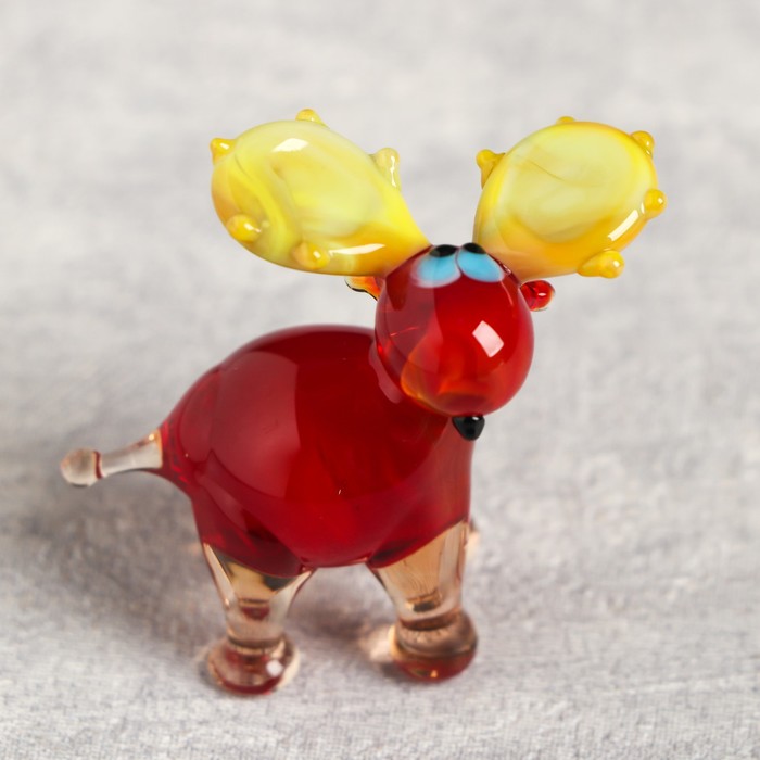 Сувенир стекло средняя фигурка  "Лось"  5х3х2 см