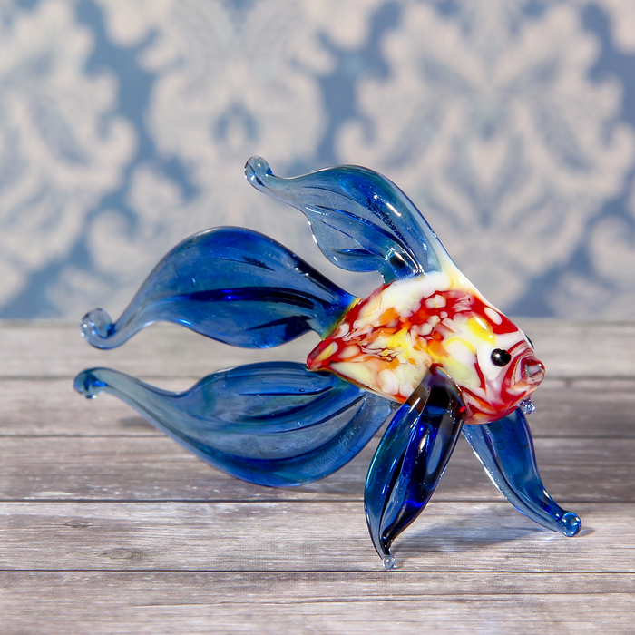 Сувенир стекло средняя фигурка "Рыба 6" 8х5,5х2,5 см МИКС