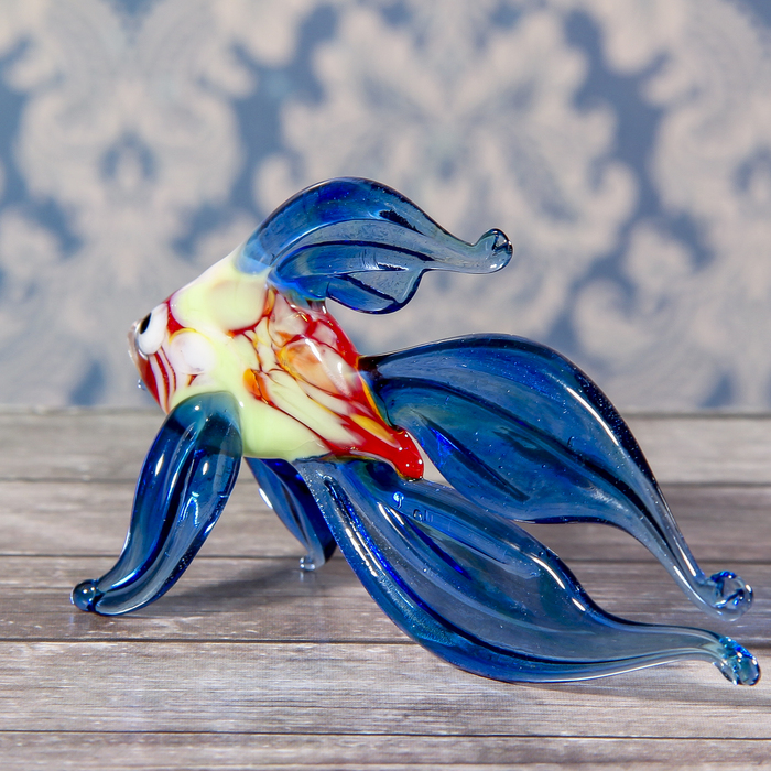 Сувенир стекло средняя фигурка "Рыба 6" 8х5,5х2,5 см МИКС