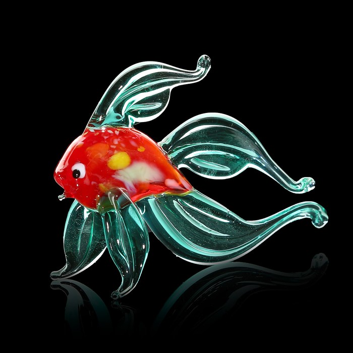 Сувенир стекло средняя фигурка "Рыба 6" 8х5,5х2,5 см МИКС
