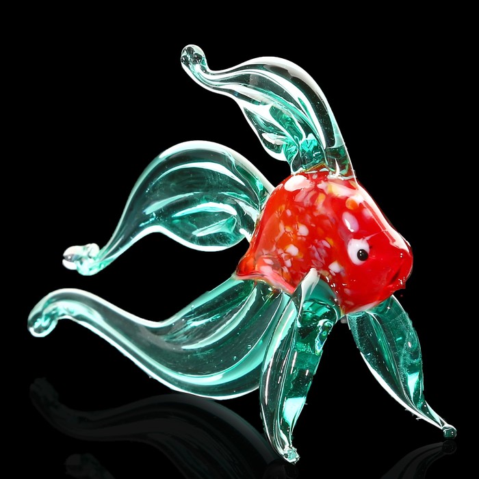 Сувенир стекло средняя фигурка "Рыба 6" 8х5,5х2,5 см МИКС