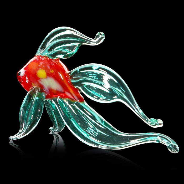 Сувенир стекло средняя фигурка "Рыба 6" 8х5,5х2,5 см МИКС