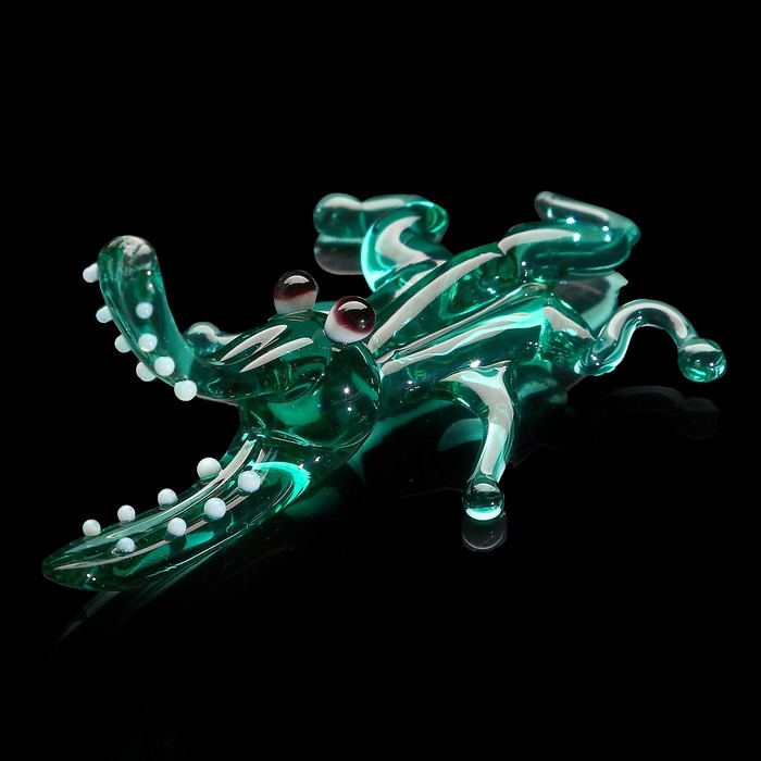 Сувенир стекло средняя фигурка  "Крокодил"  6х3х2 см