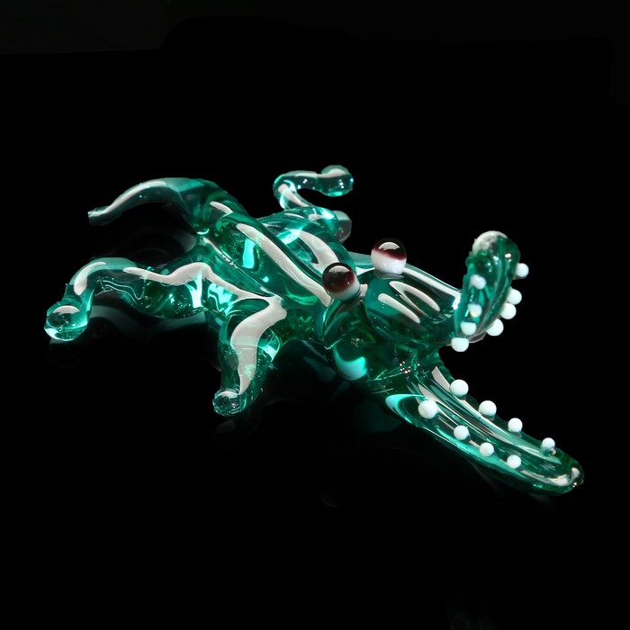 Сувенир стекло средняя фигурка "Крокодил" 6х3х2 см