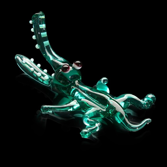 Сувенир стекло средняя фигурка "Крокодил" 6х3х2 см