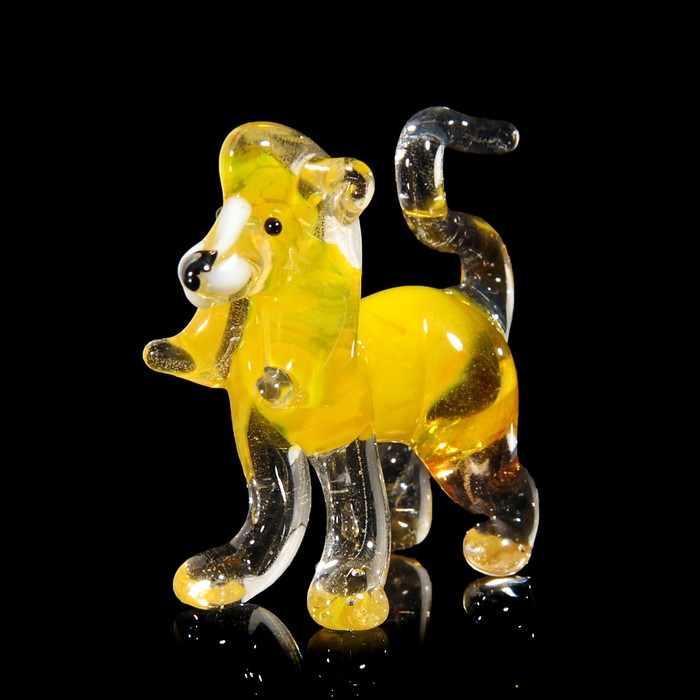 Сувенир стекло средняя фигурка С-235 "Лев" 5х4,5х2 см МИКС