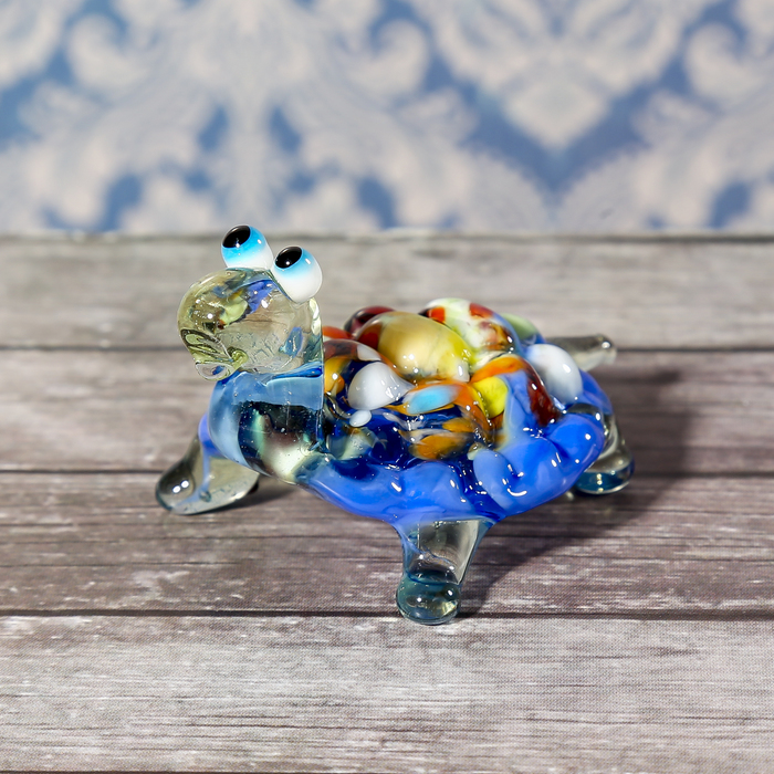 Сувенир стекло средняя фигурка "Черепаха" 6х3,5х3,5 см МИКС