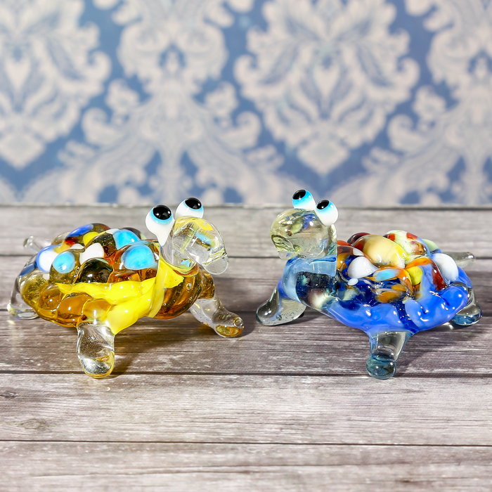 Сувенир стекло средняя фигурка "Черепаха" 6х3,5х3,5 см МИКС