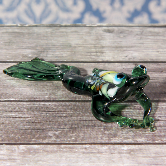 Сувенир стекло средняя фигурка "Лягушка" 7х3х2 см МИКС