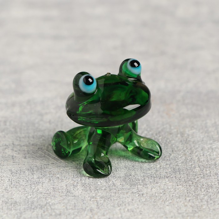 Сувенир стекло средняя фигурка "Лягушка 2" 4х6 см