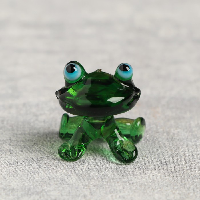 Сувенир стекло средняя фигурка "Лягушка 2" 4х6 см