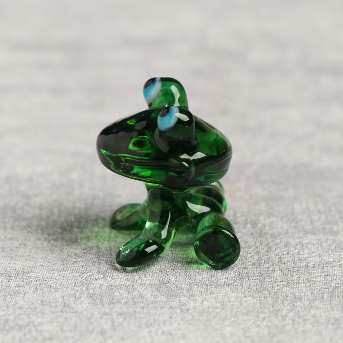 Сувенир стекло средняя фигурка "Лягушка 2" 4х6 см