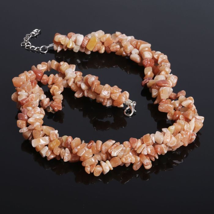 Бусы 3 ряда, крошка "Сердолик", 50см