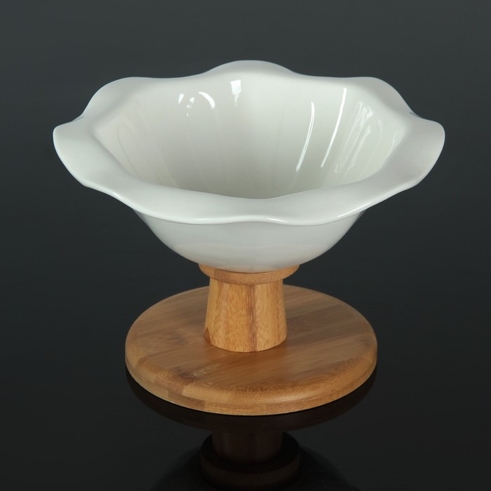 Блюдо 23х13 см "Эстет", на деревянной ножке