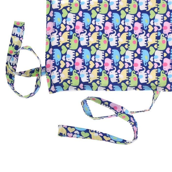 Накидка для кормления малыша, цвет синий, рисунок слоны