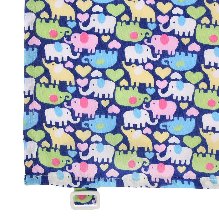 Накидка для кормления малыша, цвет синий, рисунок слоны