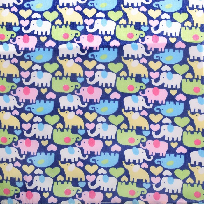 Накидка для кормления малыша, цвет синий, рисунок слоны