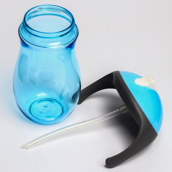 Поильник с трубочкой детский, 330 мл, от 9 мес., цвет голубой