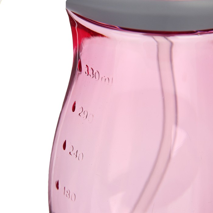 Поильник с трубочкой детский, 330 мл, от 9 мес., цвет розовый