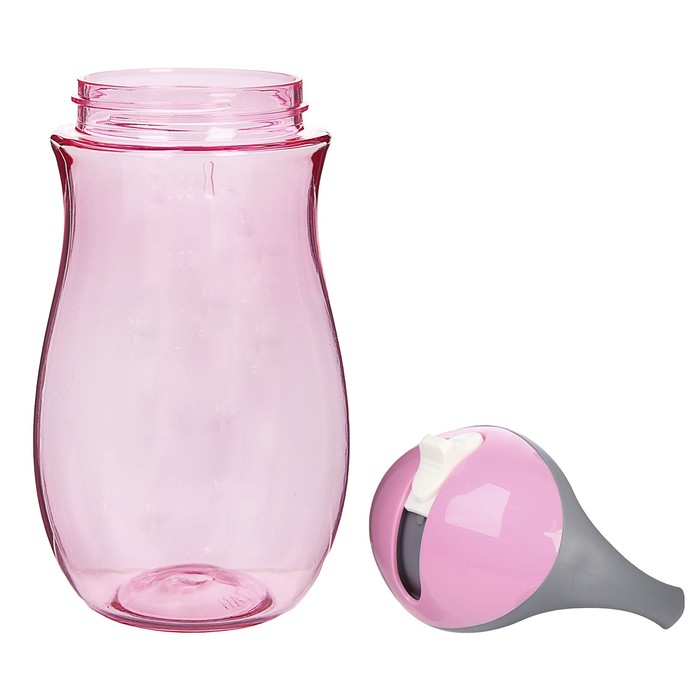 Поильник с трубочкой детский, 330 мл, от 9 мес., цвет розовый