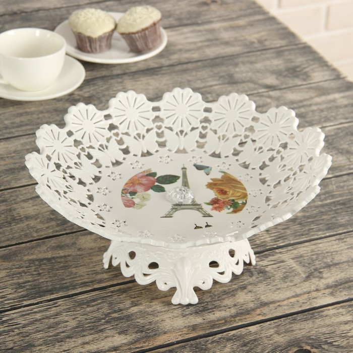 Блюдо на ножке "Маргарет" 30х13 см, цвета МИКС