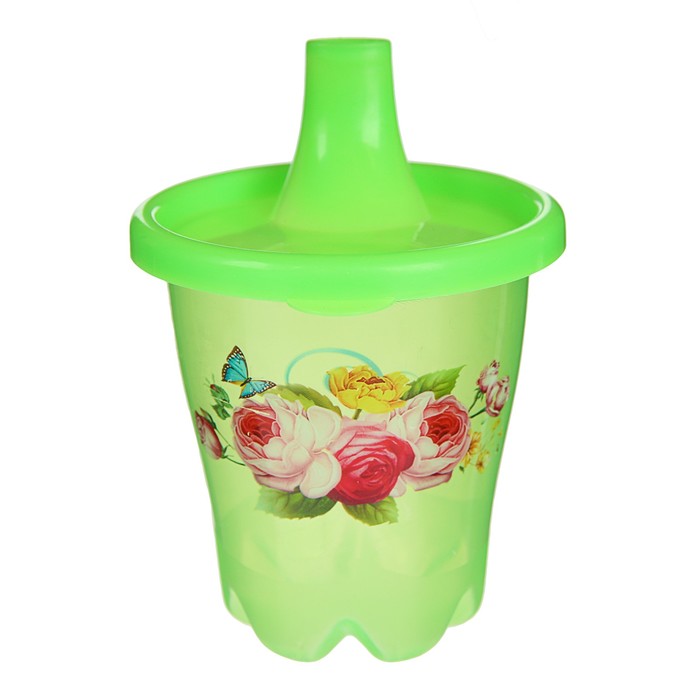 Поильник с твёрдым носиком детский 200 мл, от 6 мес., цвета МИКС