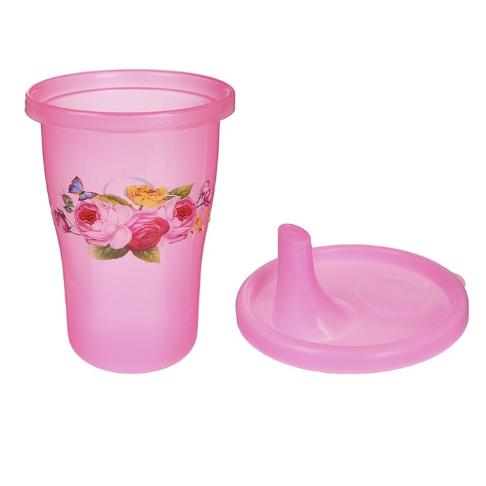 Поильник с твёрдым носиком детский 300 мл, от 6 мес., цвета МИКС