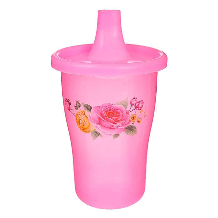 Поильник с твёрдым носиком детский 300 мл, от 6 мес., цвета МИКС