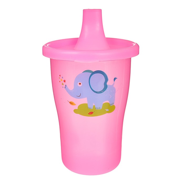 Поильник с твёрдым носиком детский 300 мл, от 6 мес., цвета МИКС