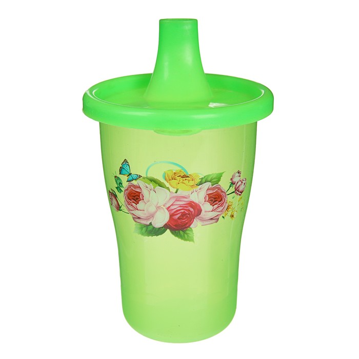 Поильник с твёрдым носиком детский 300 мл, от 6 мес., цвета МИКС